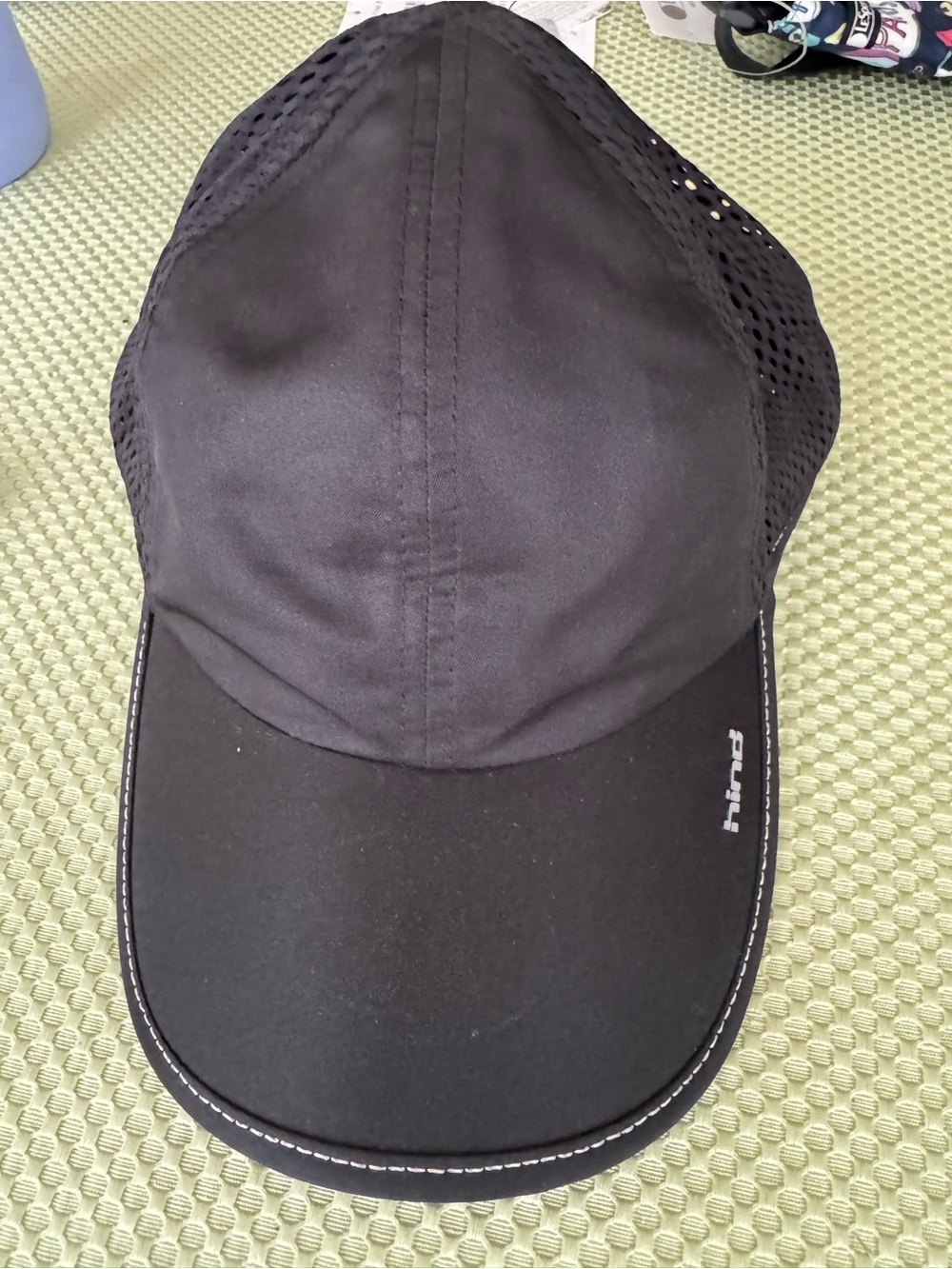 Hind Black OS Performance 6 Panel Partial Mesh Baseball Cap NWOT